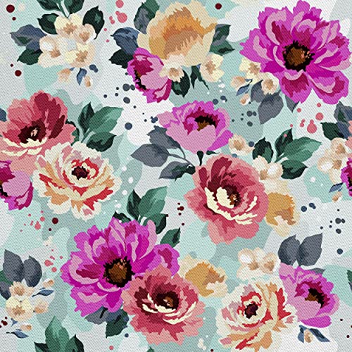 HEKO PANELS Stoff Oxford Wasserdichte Meterware Canvas-Stoff Polyester Stoff Zum Nähen Nähstoffe Möbelstoffe Dekostoffe Wasserabweisend Blickdicht Blumen Bunt 1 Meter 155 x 100 cm von HEKO PANELS