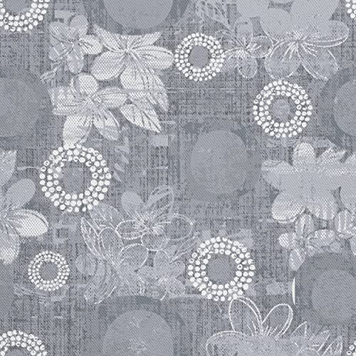 HEKO PANELS Stoff Oxford Wasserdichte Meterware Canvas-Stoff Polyester Stoff Zum Nähen Nähstoffe Möbelstoffe Dekostoffe Wasserabweisend Blickdicht Blumen Geometrisch Grau 3 Meter 155 x 300 cm von HEKO PANELS