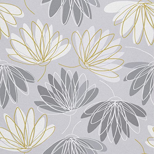 HEKO PANELS Stoff Oxford Wasserdichte Meterware Canvas-Stoff Polyester Stoff Zum Nähen Nähstoffe Möbelstoffe Dekostoffe Wasserabweisend Blickdicht Blumen Seerosen 3 Meter 155 x 300 cm von HEKO PANELS