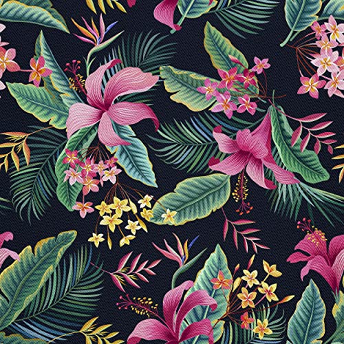 HEKO PANELS Stoff Oxford Wasserdichte Meterware Canvas-Stoff Polyester Stoff Zum Nähen Nähstoffe Möbelstoffe Dekostoffe Wasserabweisend Blickdicht Blumen Tropen Tropical 1 Meter 155 x 100 cm von HEKO PANELS