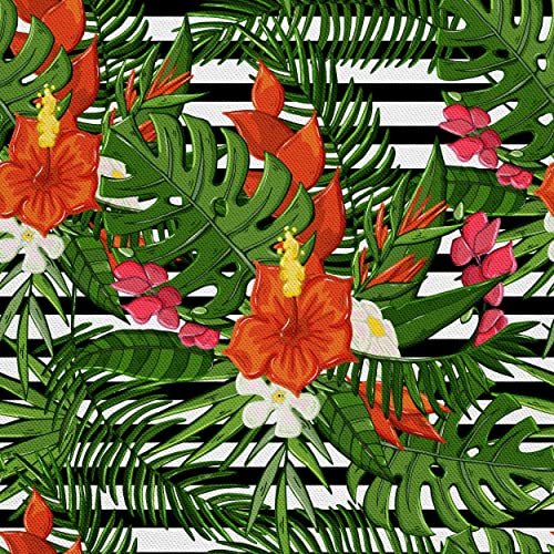 HEKO PANELS Stoff Oxford Wasserdichte Meterware Canvas-Stoff Polyester Stoff Zum Nähen Nähstoffe Möbelstoffe Dekostoffe Wasserabweisend Blickdicht Blumen Tropen Tropical 3 Meter 155 x 300 cm von HEKO PANELS