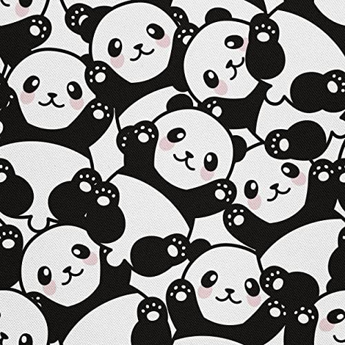 HEKO PANELS Stoff Oxford Wasserdichte Meterware Canvas-Stoff Polyester Stoff Zum Nähen Nähstoffe Möbelstoffe Dekostoffe Wasserabweisend Blickdicht Kinder Pandas Kawaii 3 Meter 155 x 300 cm von HEKO PANELS