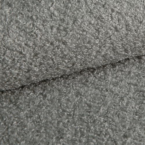 Heko Panels Bouclé Stoff Polsterstoff Boucle Möbelstoff Frottier-Velours Schwer Entflammbar Meterware Stoff Zum Nähen Für Deko Kissenbezüge Wohntextilien 300 x 142 cm Grau Tena von HEKO PANELS