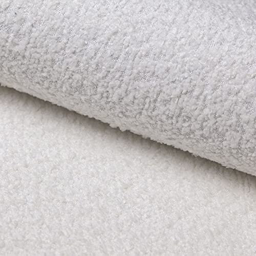 Heko Panels MUSTERSTÜCK Milano Stoff Meterware Bouclé Kuschelweich Premium Polsterstoff PES Teddystoff Nähstoffe Möbelstoffe Dekostoffe Handwerken UV-beständig Milano Polarweiß Stoffprobe 10 x 10 cm von HEKO PANELS