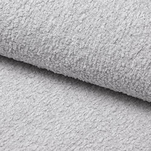 Heko Panels Milano Stoff Meterware Bouclé Kuschelweich Premium Polsterstoff Aus PES Teddystoff Nähstoffe Möbelstoffe Dekostoffe Handwerken UV-beständig Milano Grauweiß 2 Meter 142 x 200 cm von HEKO PANELS