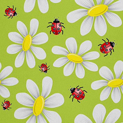 HEKO PANELS Stoff Oxford Wasserdichte Meterware Canvas-Stoff Polyester Stoff Zum Nähen Nähstoffe Dekostoffe Wasserabweisend Blickdicht Gänseblümchen Blumen 1 Meter 155 x 100 cm von HEKO PANELS