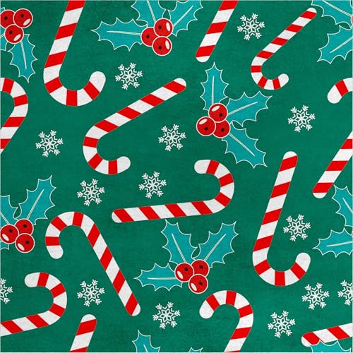 Heko Panels Samtstoff Meterware Dekostoff Bedruckt Möbelstoff Polsterstoff Velvet Polyester Wasserabweisend Meterware Stoff zum Nähen Möbelstoff Royal Weihnachtslutscher 140 x 200 cm RDX212 von HEKO PANELS