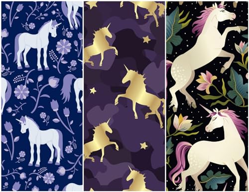 Heko Panels Oxford Stoff Panel Wasserdicht Mit 3 Mustern Canvas-Stoff Polyester Stoff Zum Nähen Nähstoffe Dekostoffe Wasserabweisend Blickdicht 121,5 x 153 cm Einhörner Unicorns von HEKO PANELS