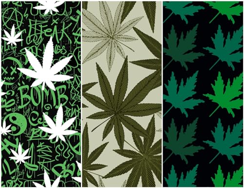 Heko Panels Oxford Stoff Panel Wasserdicht Mit 3 Mustern Canvas-Stoff Polyester Stoff Zum Nähen Nähstoffe Dekostoffe Wasserabweisend Blickdicht 121,5 x 153 cm Hanf Cannabis von HEKO PANELS