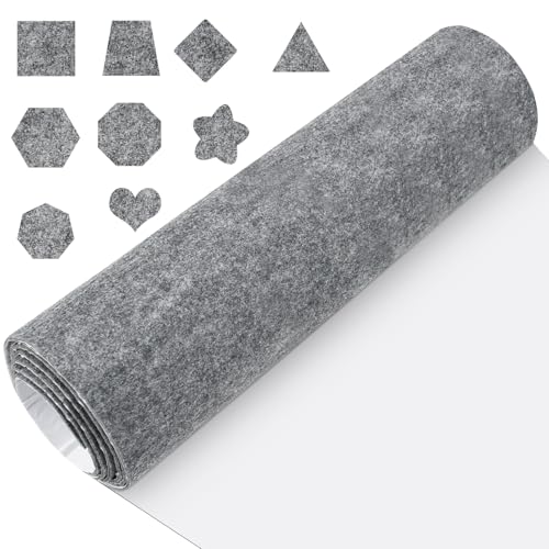 HEKOBAG Filz Selbstklebend Filzstoff 40 x 200cm Selbstklebende Filzmatte Klebefilz 2mm Dicke Filz Selbstklebend Meterware Grau Selbstklebender Filz Camper für Bilderrahmen Couch Tischbeine DIY von HEKOBAG