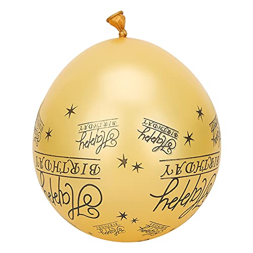 20 Stück Latexballon mit Englischem Wortmuster Geburtstagsfeier, Jubiläumsdekoration (Gold) von HELEVIA