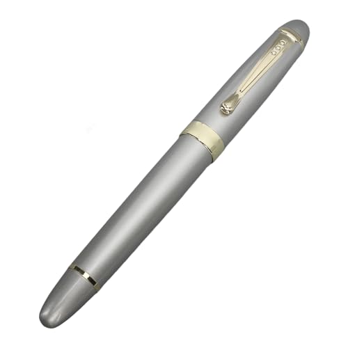 HELEVIA Füllfederhalter, 0,5 Mm, Ergonomisch, Glatt Schreibend, Business-Füllfederhalter aus Metall mit Stiftclip, Tintenstift für Besprechungsunterschriften (0,5 mm Stift mit gerader von HELEVIA