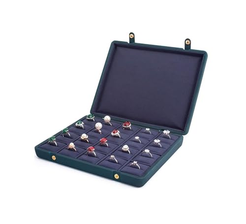 HELGN Schmuckschatullen 2 in 1 Schmuckkästchen for Mädchen Frauen Ringhalter Organizer mit abnehmbarem Deckel, stapelbarer Schmuck Mutter(Green) von HELGN