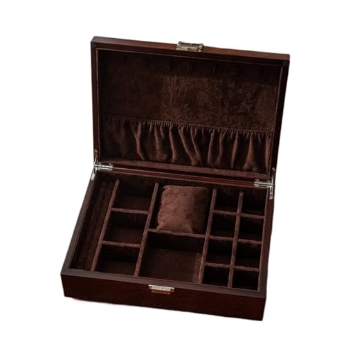 HELGN Schmuckschatullen Antike Schmuckschatulle, Schmuckschatulle aus Holz mit Schloss, Aufbewahrungsbox for Schmuck, Halsketten, Ohrringe, Aufbewahrung, Schmuckhalter Mutter von HELGN