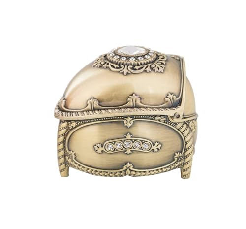 HELGN Schmuckschatullen Goldene kleine Schmuckschatulle Ring Ohrringe Schmuck Aufbewahrungsbox mit Strass Metall Schmuck Fall Mutter von HELGN