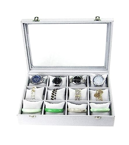 HELGN Schmuckschatullen Mit klarem Glasdeckel, 10 Verschiedene Designs, Samt-Schmuck-Organizer-Box, Schmuck Mutter von HELGN