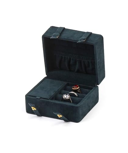 HELGN Schmuckschatullen Tragbarer Reise-Schmuckring-Aufbewahrungskoffer aus Flanellstoff, Schmuck-Organizer-Box, Geschenkbox Mutter von HELGN