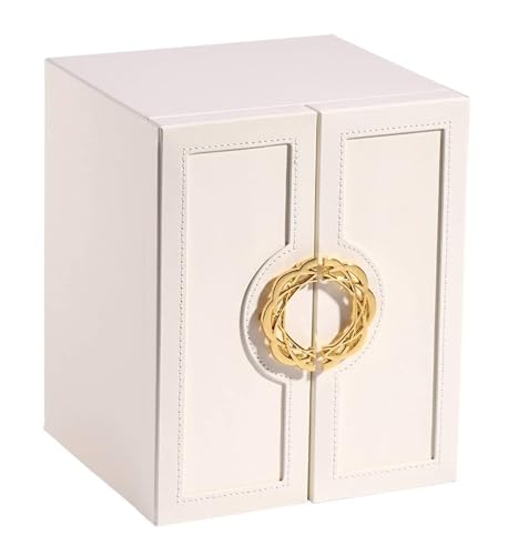 Schmuckschatullen Luxuriöse Schmuckschatulle aus Leder for Ringe, Ohrringe, Halsketten, Uhren, Aufbewahrungsbox for den Haushalt, 5-lagige Schmuckschatulle, Schmuck-Aufbewahrungsbox Mutter(Blanc) von HELGN