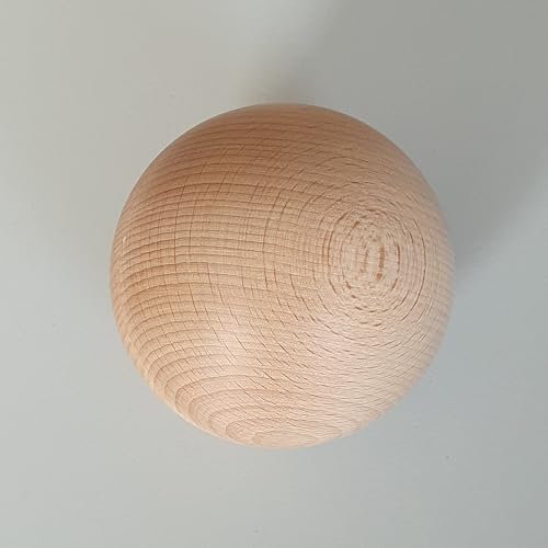 HELLUX Holzkugel 80 mm ohne Loch | Kleine Holzkugeln zum Basteln und Bemalen | Holz Kugel Natürliche | Bastelkugel aus Buchenholz für DIY-Projekte – Kunst- und Bastelbedarf (1 Stück) von HELLUX