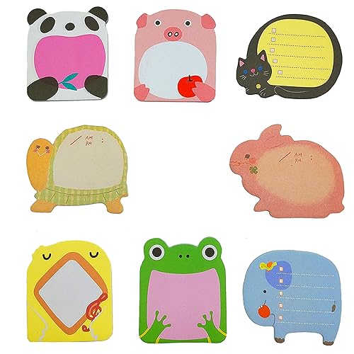 TUKEVA 40 Packungen Tiere Selbstklebende Haftnotizzettel Tier Stiky Notes Set Cartoon Kinder Sticky Notes Selbstklebende Sticky Notes Tierische Designs Kleine Geschenke für Büro, Studium, Zuhause (1#) von HEMAJI