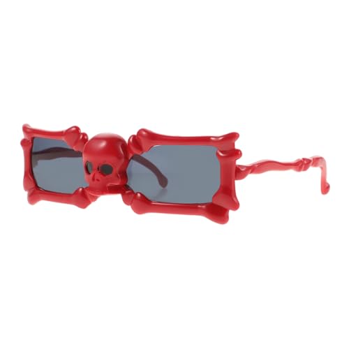 HEMOTON 1 Paar -Sonnenbrille Lustige Brille Totenkopfbrille Spaß Brille Knochen Brille Party Brille Halloween-Sonnenbrille Partybrille Strandparty-Brille Schädelbrille Plastik rot von HEMOTON