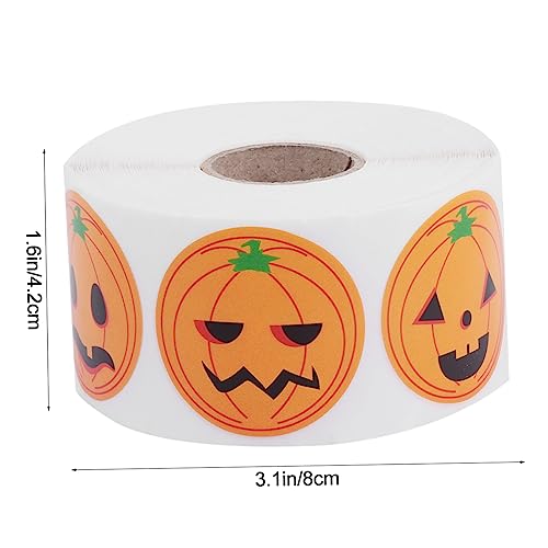 HEMOTON 1 Rolle Halloween-Aufkleber Halloween basteln Halloween Scherzartikel lustige Sticker Grimasse Aufkleber Kinderaufkleber Kürbisdekoration Kürbisaufkleber schmücken Applikationen von HEMOTON