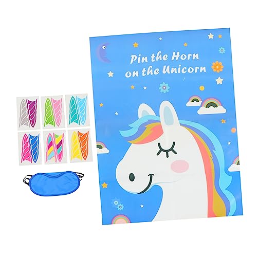 HEMOTON 1 Satz Einhorn-Paste-Tour Einhorn-Party-spielset Pin Das Horn Auf Die Wandtattoos Aquarellplakat Wandaufkleber Klassenpreis Partyaktivitäten Kind Einzigartig Papier Spielzeug von HEMOTON