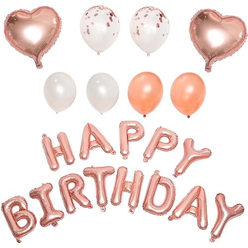 HEMOTON 1 Satz Geburtstagsballon-set Neon Dekorationen Luftballons Geburtstagsdekoration Geburtstagsballons Für Frauen Aluminiumfolie Rose Gold von HEMOTON