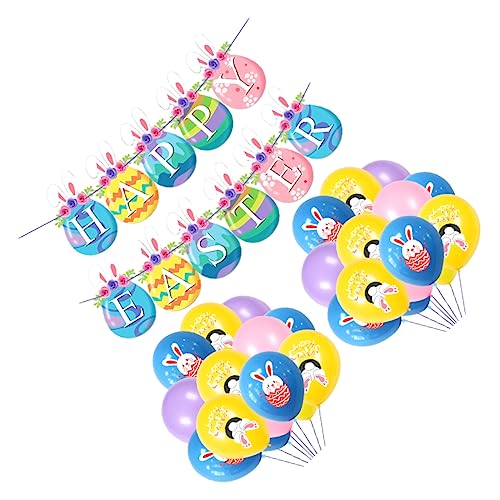 HEMOTON 1 Satz Osteranzug Hasenballon Party-Banner schöner Partyballon Banner aus Kaninchenpapier ostern luftballons ostern dekoration osterparty Latexballons Emulsion Blue von HEMOTON