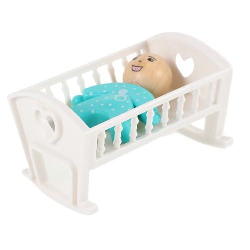 HEMOTON 1 Satz Puppenhausbett Puppenhäuser Puppenhausmöbel Miniaturmöbel Puppenständer Bausatz Puppenhaus-Badezimmer Miniaturen Peg-Puppen Puppenminibett Puppe Mini-krippe Abs von HEMOTON