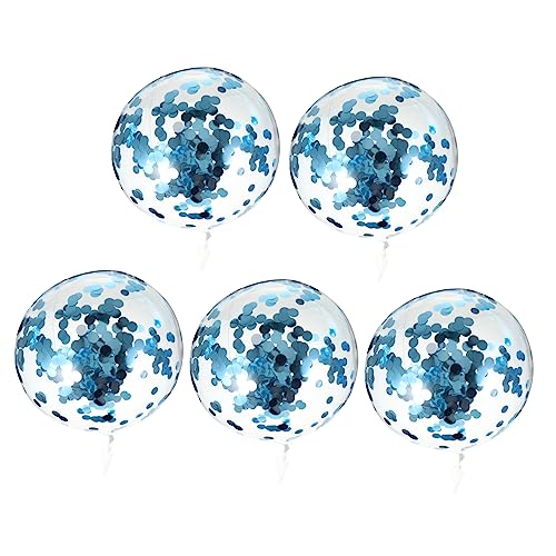 HEMOTON 1 Set 5 Stück Bobo Ball Geburtstag Transparent Ballon Hochzeitsfeier Ballon Hochzeitsballon Paillettenballon Gold Hochzeitsdekoration Partyzubehör Ballons Blau Pvc von HEMOTON