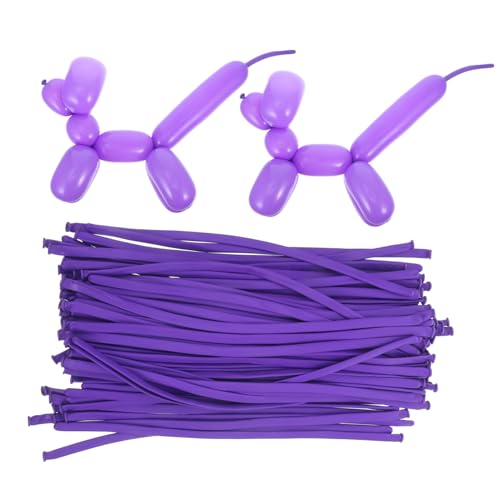 HEMOTON 100pcs Ballondekoration Luftballons Girlande Party-latexballons Lange Luftballons Stütze Szenenlayout- Luftballons Für Geburtstagsfeiern Langer Ballon Violett Emulsion von HEMOTON