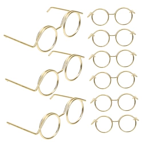 HEMOTON 10St Metallbrille Puppenbrillen selber Machen Junggesellinnenabschied Sonnenbrille kindertagsgeschenke kindertag Puppen -Sonnenbrille Mini-Puppen-Brille klein von HEMOTON