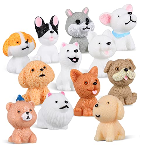 HEMOTON 12 STK Cartoon-welpen-Ornamente Hundehandwerk Minifiguren Für Tierspielzeug Für Hundespielzeug Für Kuchendekorationen Für Hunde Geburtstag des Hundes Harz von HEMOTON