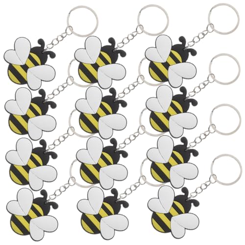 HEMOTON 12St Bienenzucht Bienen-Thema Tasche Kette Hase süße schlüsselanhänger car decoration Bienen-Schlüsselanhänger Hängender Schlüsselanhänger mit Cartoon-Biene Eisen von HEMOTON