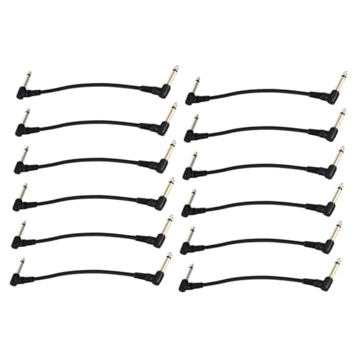 HEMOTON 12st Effektkabel E-bass-audiokabel Gitarren-patchkabel Audioverbindungskabel Zubehör Für Musikinstrumente Patchkabel Für E-gitarre Teile Von Musikinstrumenten Pvc Black von HEMOTON