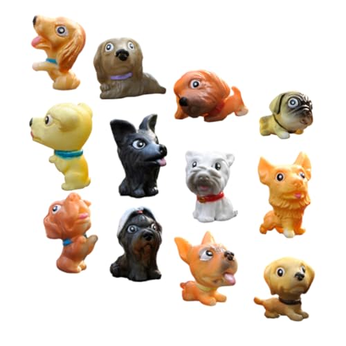 HEMOTON 12st Mikrolandschaftswelpe Kleine Hundestatue Kleines Miniaturhund Hundemodelle Welpenstatuen Spielzeugfiguren Mini-hundefiguren Tierstatue Hundeornament PVC Skulptur Kleine Tiere von HEMOTON