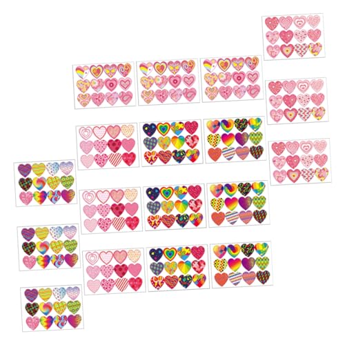 HEMOTON 1Set Valentinstag Sticker Karten Weihnachtssticker Scrapbook Sticker Nagelsticker Anhänger Weihnachtsdeko Herz Selbstklebende Sticker Beschichtetes Papier 18Blatt von HEMOTON