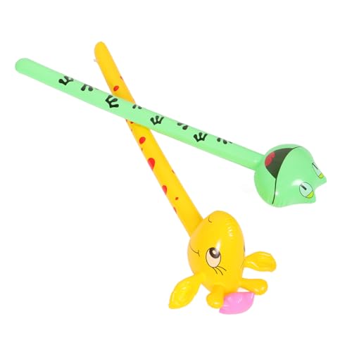 HEMOTON 2 Stk Aufblasbare Spielzeuge für outdoor Frosch aufblasbares Tierkopf aufblasbarer Stock Zoo-Gastgeschenke aufblasbarer Hammer PVC von HEMOTON