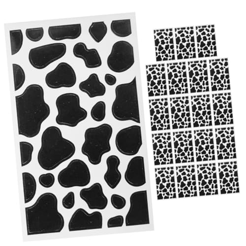 HEMOTON 20 Blatt Aufkleber mit Kuh-Print Scrapbooking Sticker Scrapbook Stickers kfz Aufkleber Selbstklebende Kuh-Aufkleber Scrapbook-Aufkleber Aufkleber aus beschichtetem Papier Black von HEMOTON