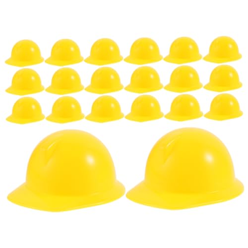 HEMOTON 20 Stk Spielzeughelm Kinderspielzeug Miniaturpuppen DIY-Hüte Bau von Schutzhelmen Mini-Hut doll accessories Puppenkleidung Plastikpuppen-Konstruktionshut Puppenhut Abs Yellow von HEMOTON