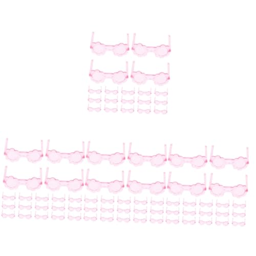 HEMOTON 200 STK Mini-Brille Puppenkleidung Brille zum Anziehen der Puppe Brille für Puppe winzige Gläser Brillenrequisiten für Puppe winzige Brille Puppen-Anziehspielzeug Plastik Rosa von HEMOTON