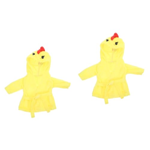 HEMOTON 2St Puppenpyjama Kleidung für Neugeborene Puppen-Outfits Puppensachen Puppenoverall Puppenkleidung Puppenrobe zartes Puppendekor Gewand für Spielzeugpuppen Flanell Yellow von HEMOTON