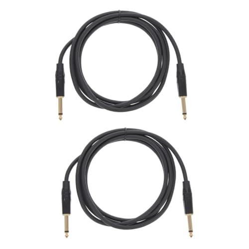 HEMOTON 2st 65mm Audio Kabel Gitarren-patchkabel Audiokabel Gitarrenpedalbrett Gitarre Kabel Mikrofonanschluss Versorgung Audioverbindungskabel Black Sauerstofffreies Kupfer von HEMOTON