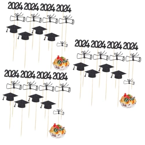 HEMOTON 3 Sätze Graduierungskappe-Kuchendekoration tortenständer mit deckel Kuchen verzieren Stand Dekorationen Planke kinderdecken abschlussfeier Kuchen Picks Abschlusskuchendekor Holz von HEMOTON