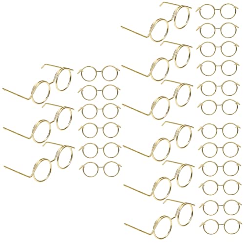 HEMOTON 30 STK Metallbrille kindertagsgeschenke kindertag Kleid Babykrone Mädchenspielzeug schnapsgläser Puppen-Anzieh-Requisiten Mini-Puppen-Brille Cosplay Henne vorgeben Modell von HEMOTON