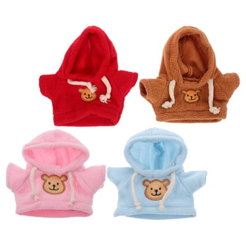 HEMOTON 4 Pcs Bärenkleidung Puppe Kleidung Stofftiere Kleidung Bären Hoodie Pullover Süße Winzige Kleidung Passen 12-16 Zoll Bären Machen Ihre Eigenen Plüschbären-Outfits Accessoires von HEMOTON