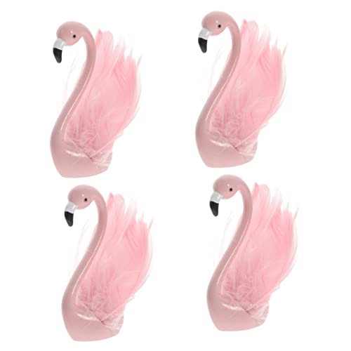 HEMOTON 4 Stück Flamingo-ornamente Flamingo-vase Flamingo-kuchendekorationen Flamingo Gartenverzierung Figur Schwimmbad Flamingo-dekoration Für Den Außenbereich Harz Rosa von HEMOTON