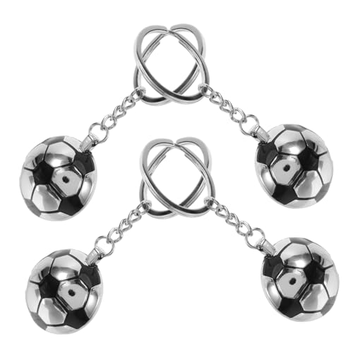 HEMOTON 4 Stück Fußball Schlüsselanhänger Sportball-tischdecke Fußbälle Schlüsselanhänger Zum Thema Fußball Fußballkarten Fußball-schlüsselanhänger Tasche Zubehör Silver Metall von HEMOTON