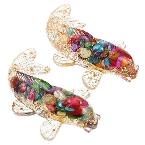 HEMOTON 4 Stück Kristall-koi-Fisch-Ornamente Tischdekoration Japanischer Karpfenfisch Fischgeblasene Figur Wassertier-Ornament Miniatur-fischfiguren Tischfisch-Ornament Harz-leim Colorful von HEMOTON